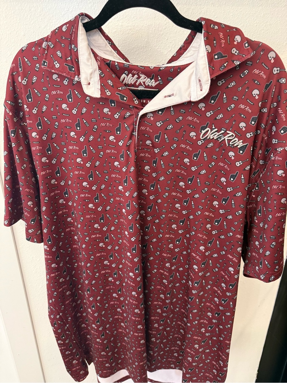 Old Row Maroon Printed Casual Button-Down Shirt